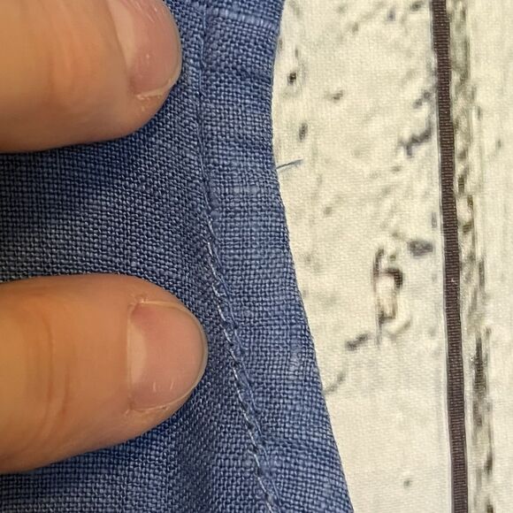 Bryn Walker Womens Linen Tunic Tank Dress Size L Elastic Hem Lagenlook Blue - Picture 14 of 14